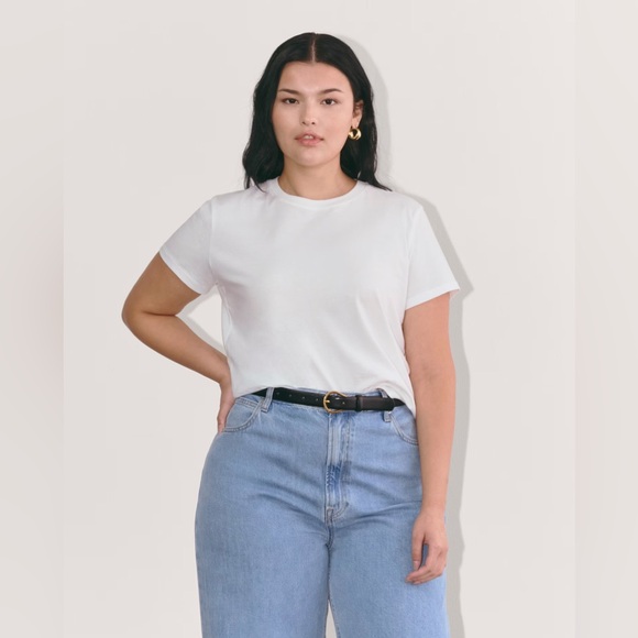 New Everlane Box Cut Tee White Shirt Size Large - Picture 1 of 14